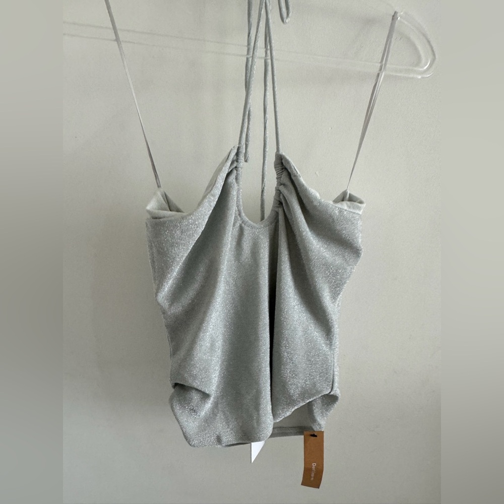 NWT Reformation Anders knit top in silver sparkle - Picture 4 of 7
